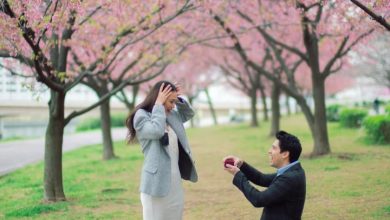 Luna Maya saat dilamar Maxime Bouttier di Taman Sakura Jepang